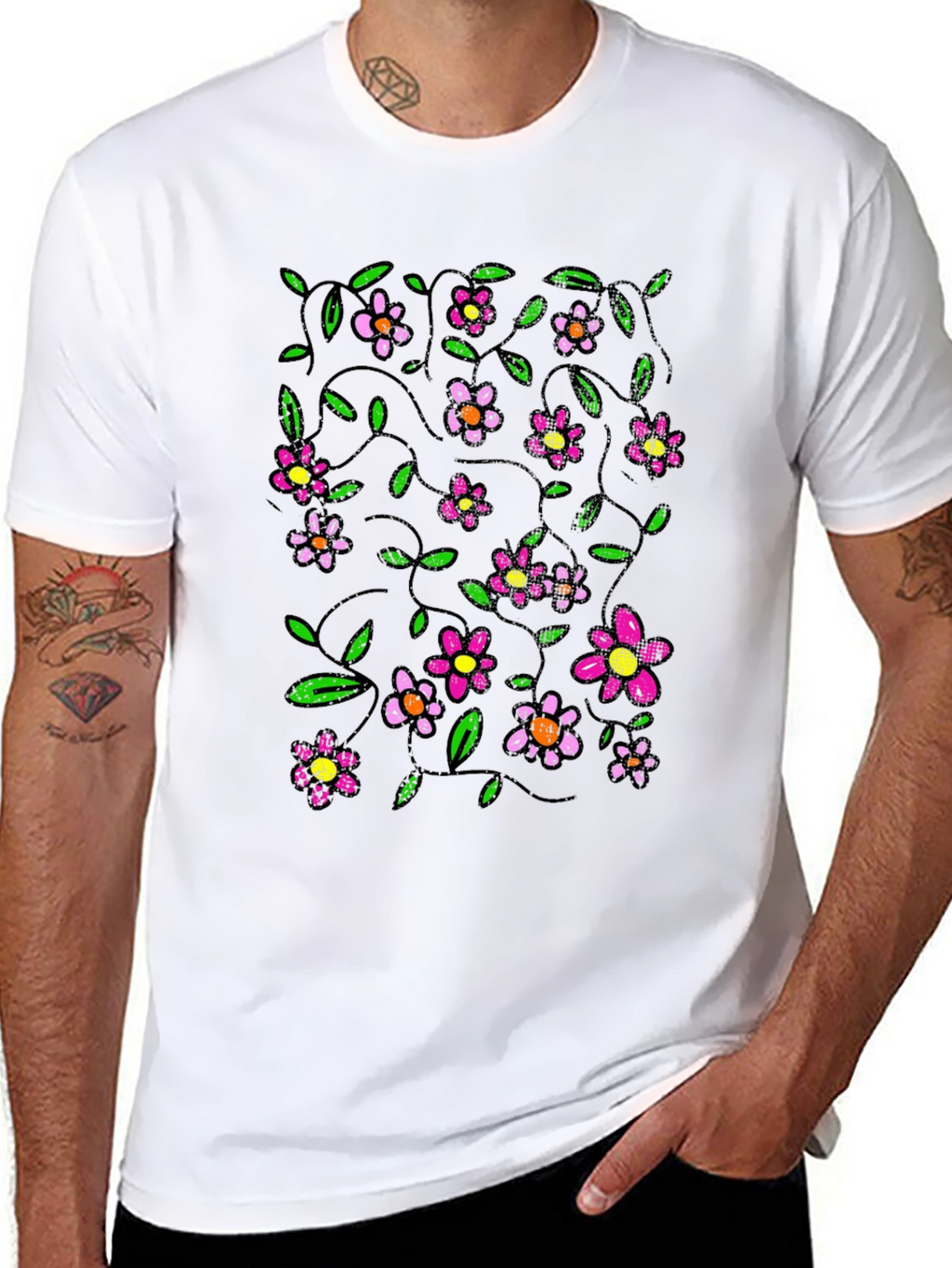 Floral T-Shirt - Pink Flower Design