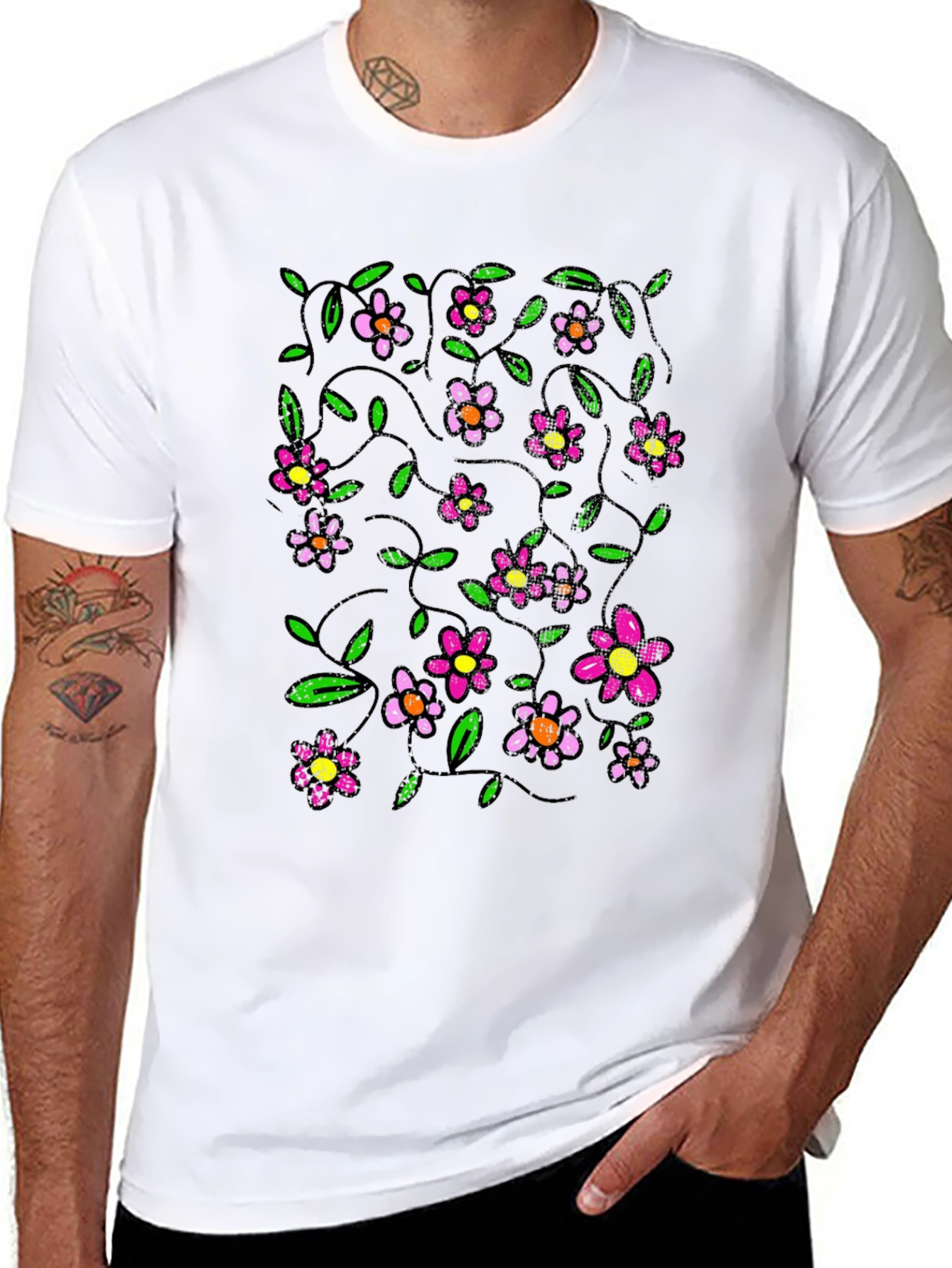 Floral T-Shirt - Pink Flower Design