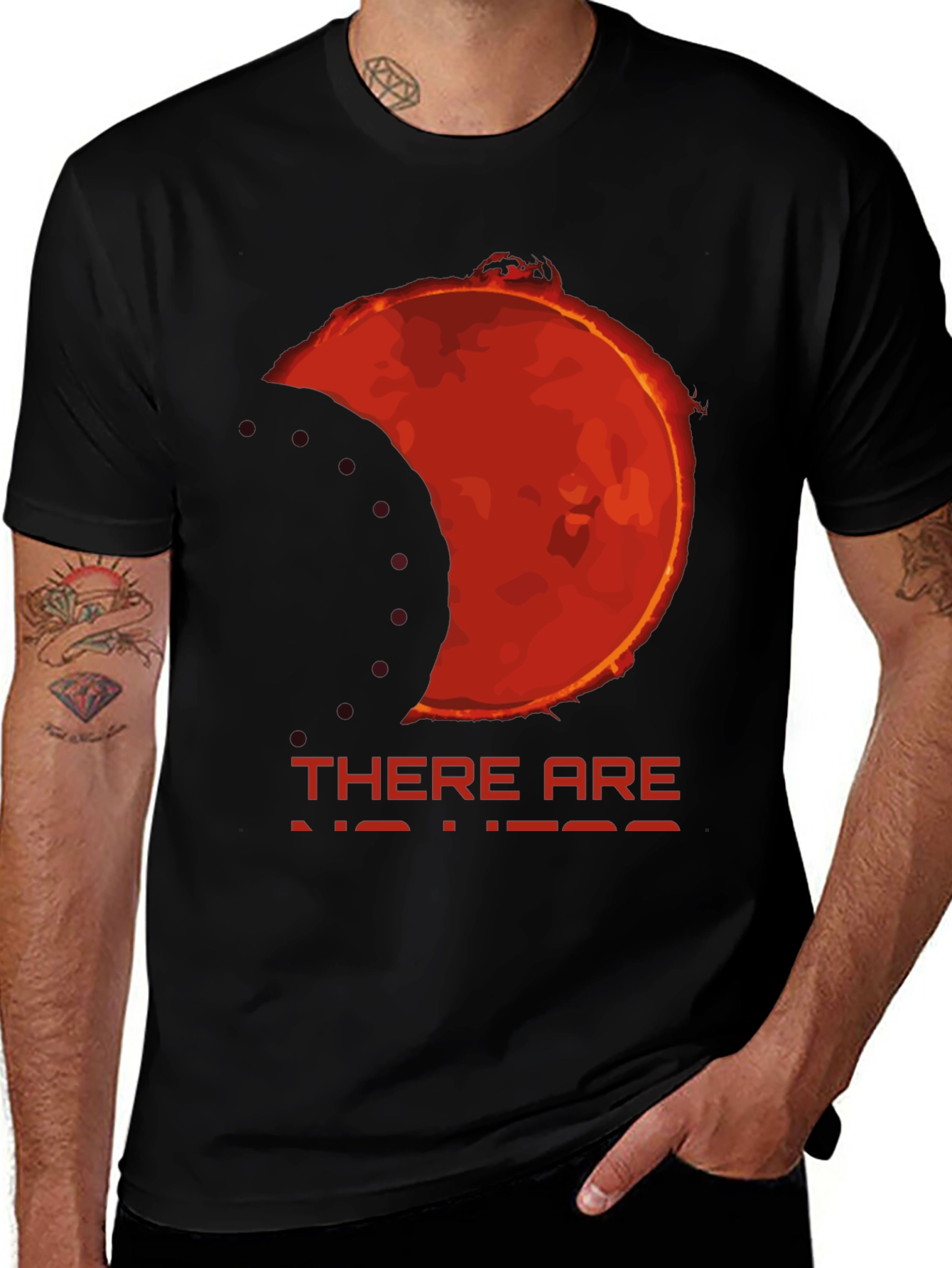 Eclipse Graphic Tee - There Are No Heroes Black T-Shirt