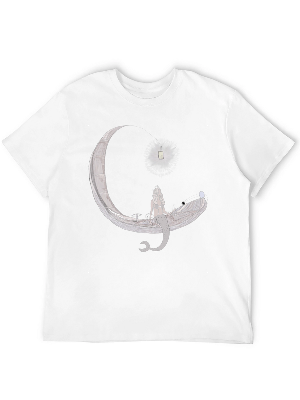 Mermaid Moon Boat Graphic T-Shirt - Unique Design