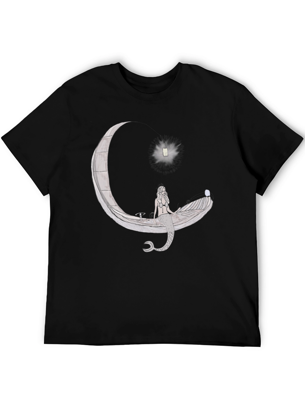 Mermaid Moon Boat Graphic T-Shirt - Unique Design