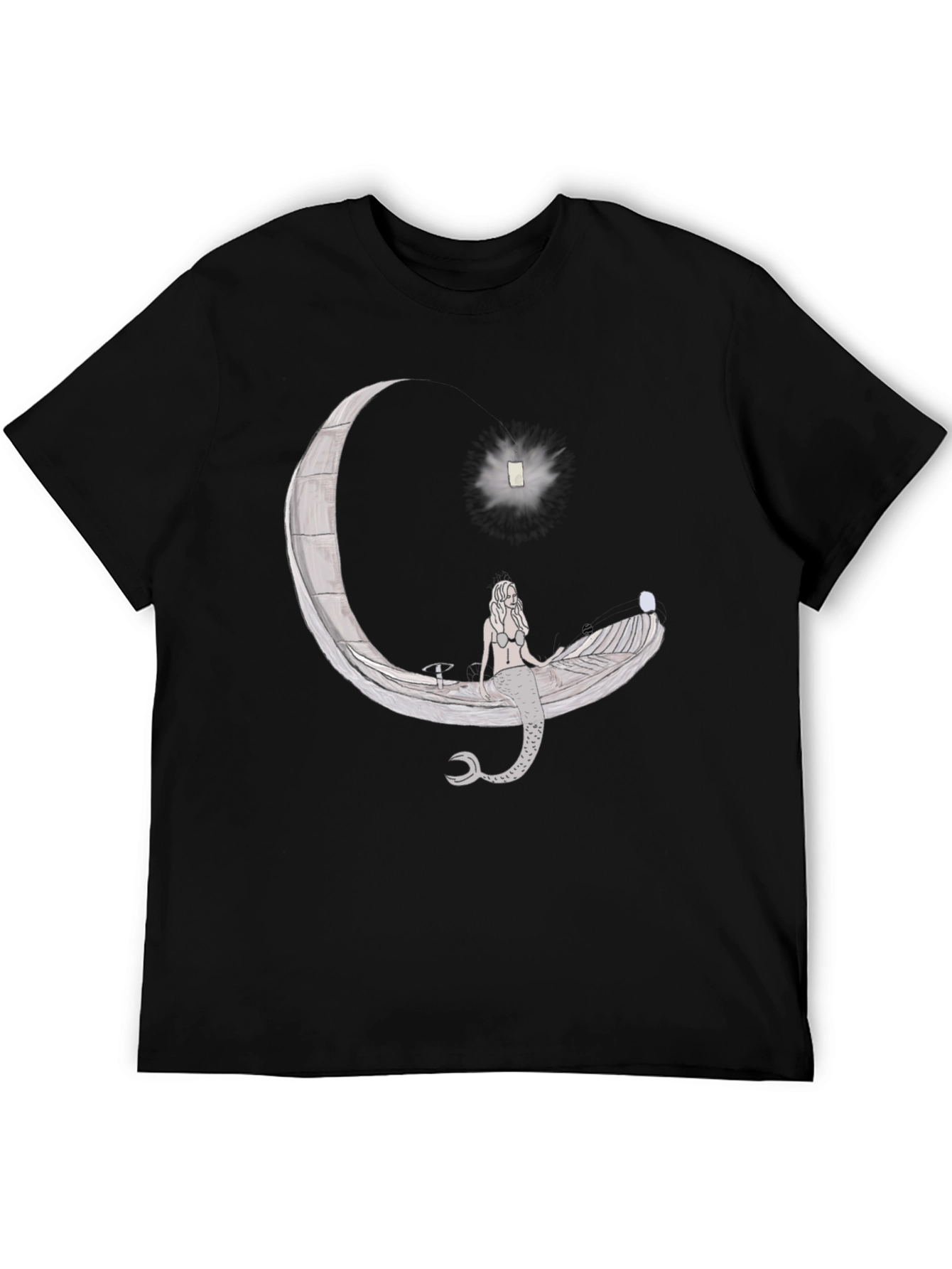 Mermaid Moon Boat Graphic T-Shirt - Unique Design