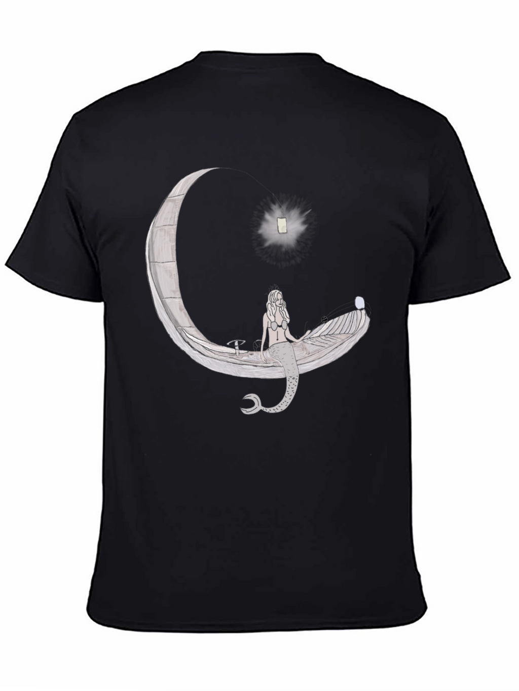 Mermaid Moon Boat Graphic T-Shirt - Unique Design
