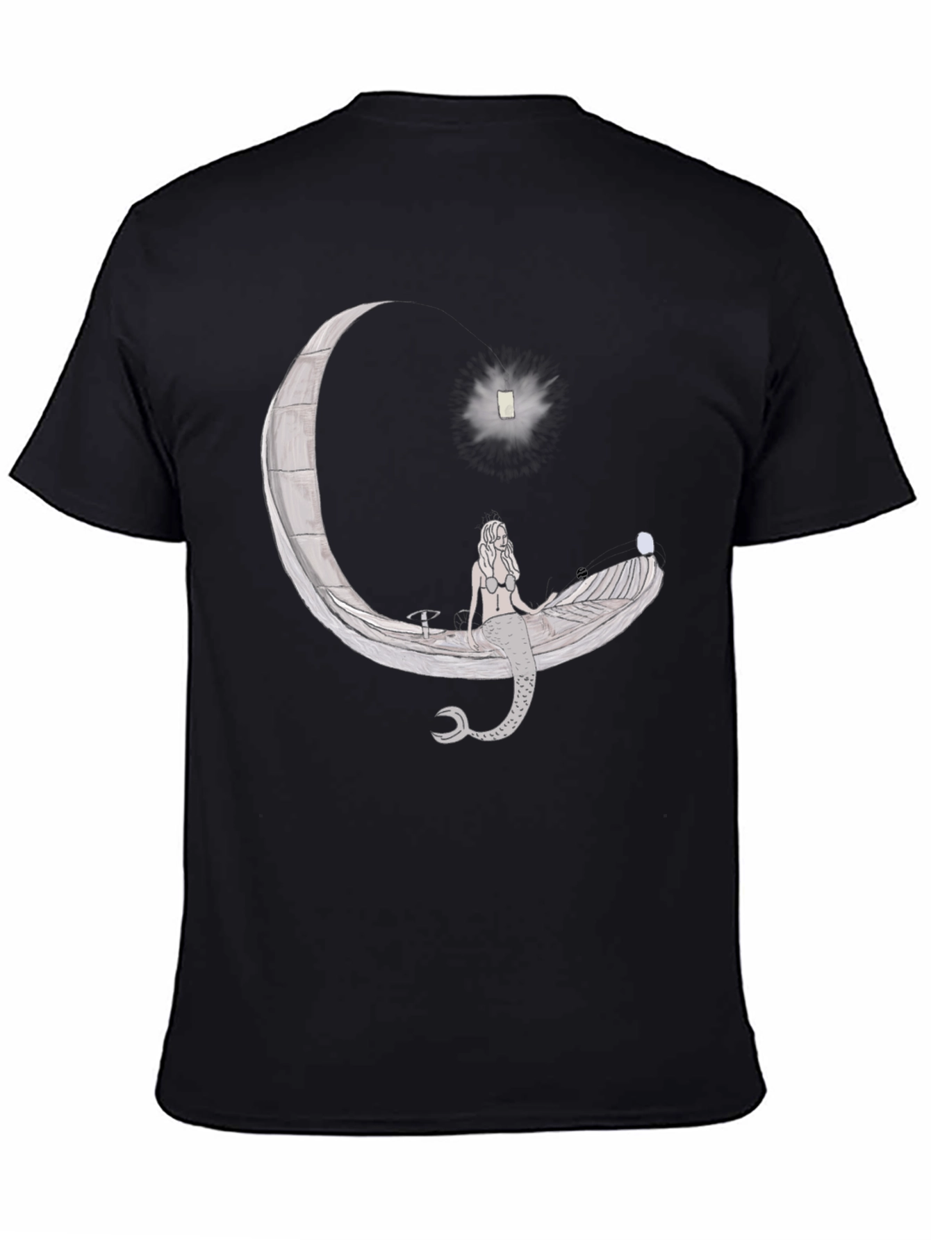 Mermaid Moon Boat Graphic T-Shirt - Unique Design