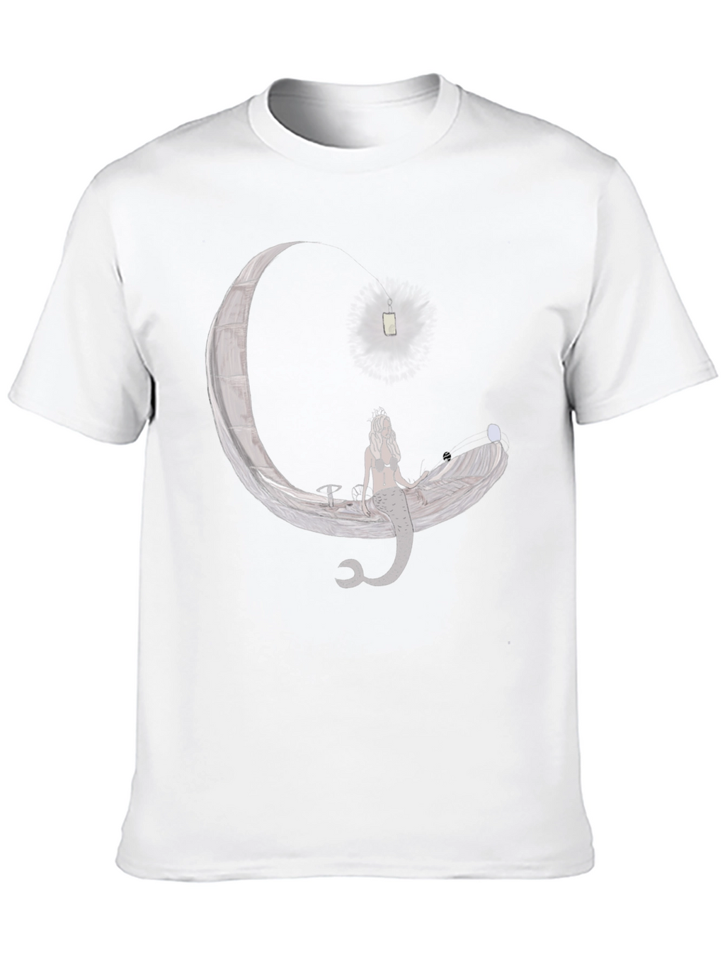 Mermaid Moon Boat Graphic T-Shirt - Unique Design