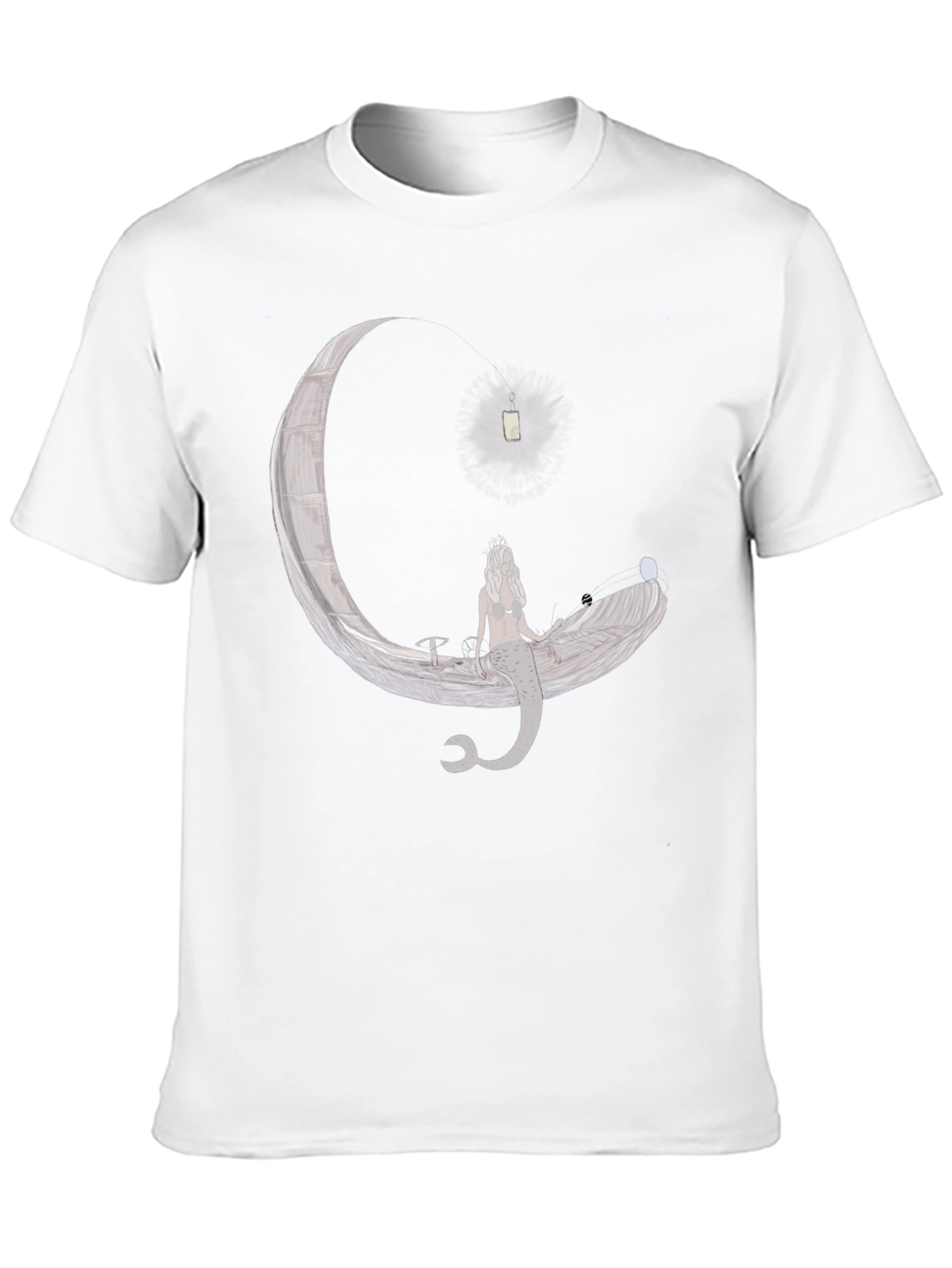Mermaid Moon Boat Graphic T-Shirt - Unique Design