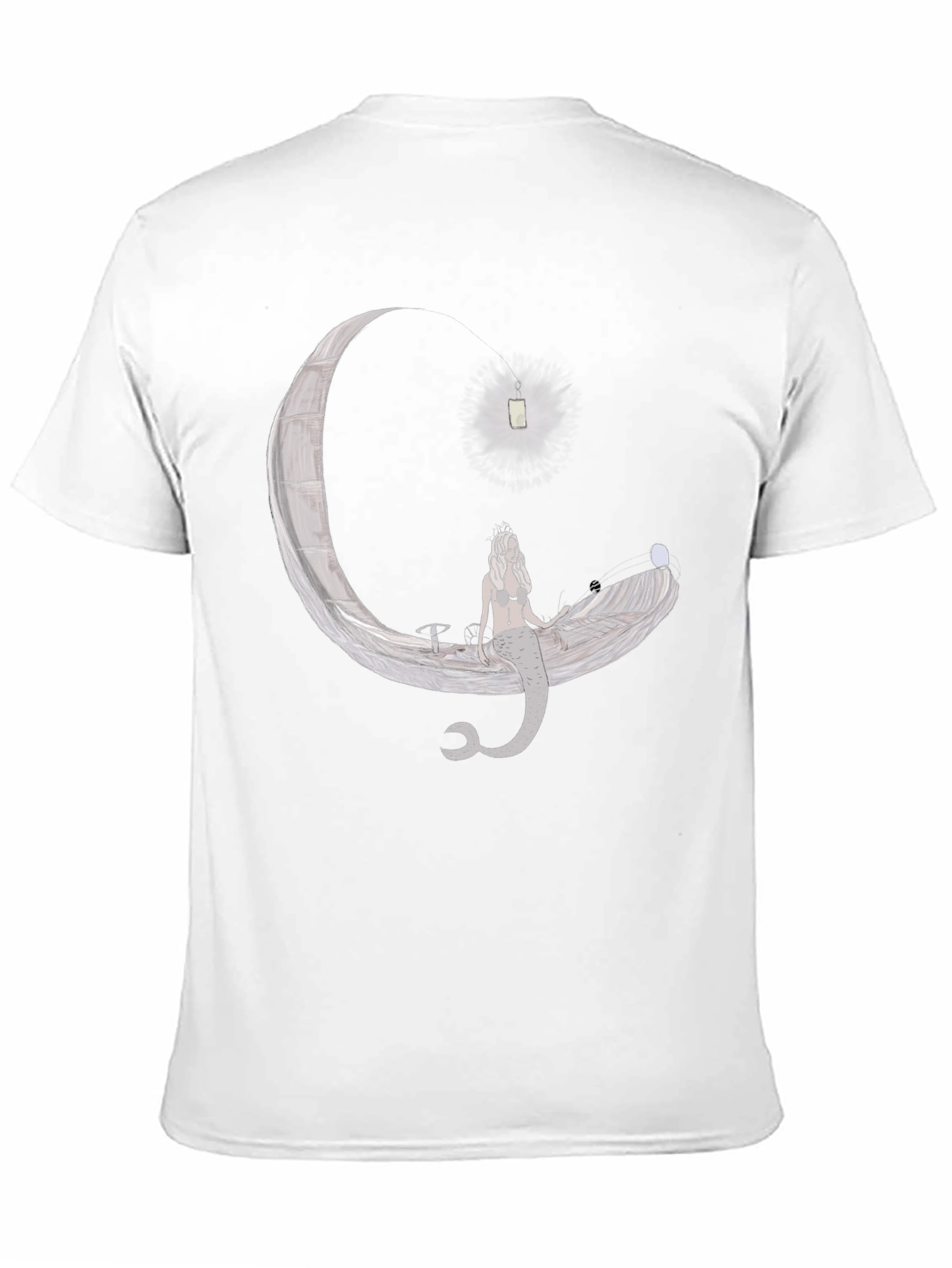 Mermaid Moon Boat Graphic T-Shirt - Unique Design