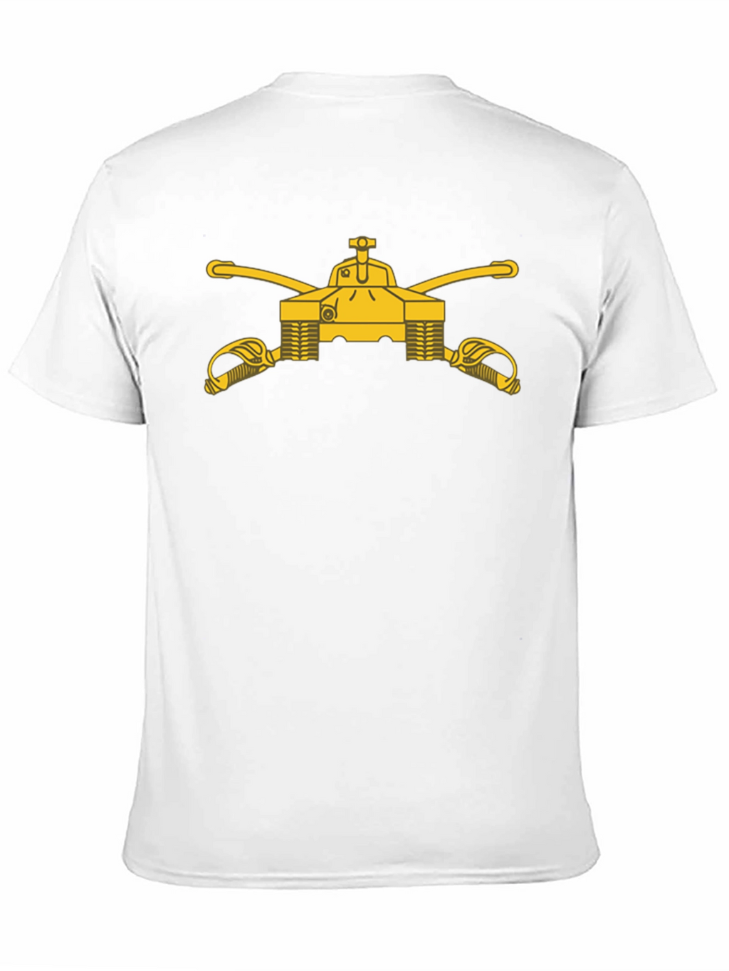 Black T-Shirt with Cavalry Tank & Swords Graphic