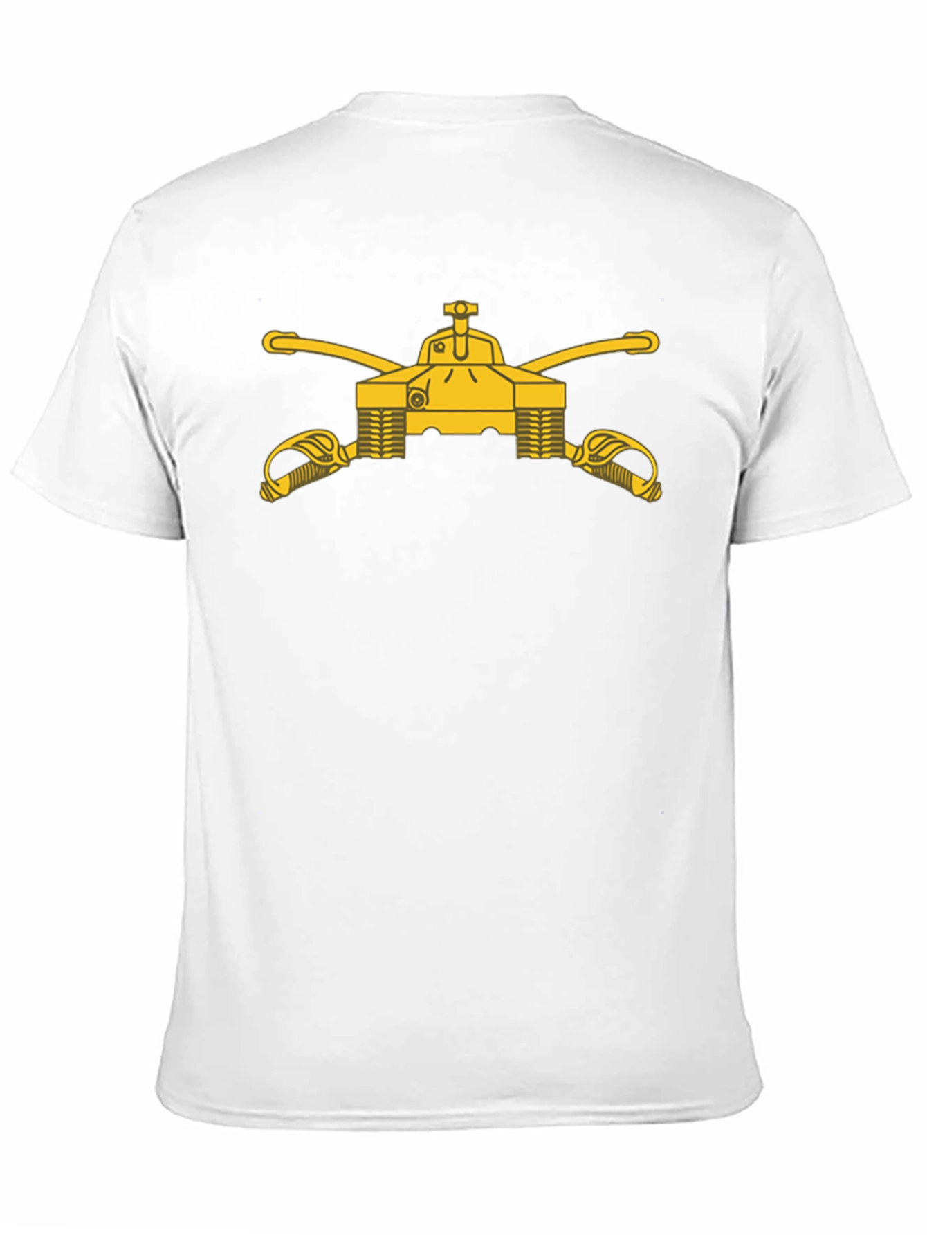 Black T-Shirt with Cavalry Tank & Swords Graphic