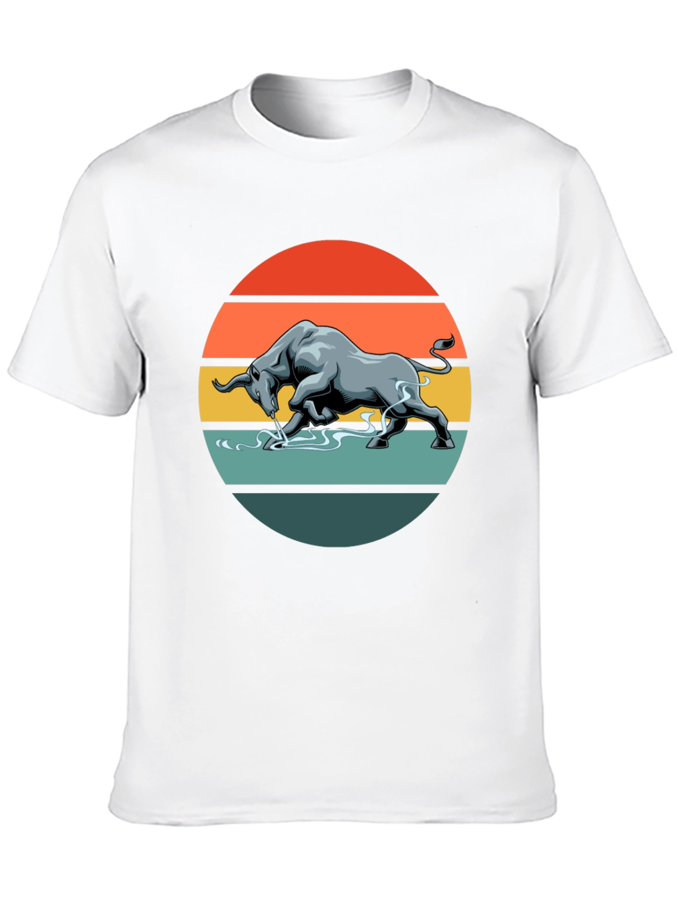 Charging Bull Graphic Tee - Retro Style