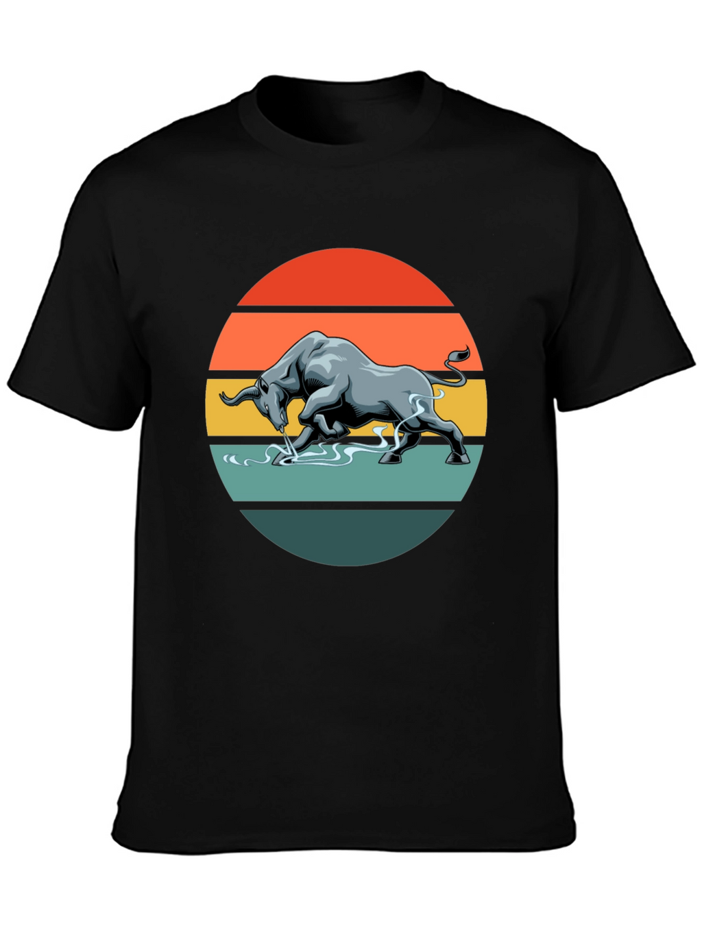 Charging Bull Graphic Tee - Retro Style