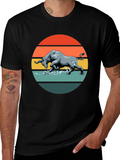 Charging Bull Graphic Tee - Retro Style