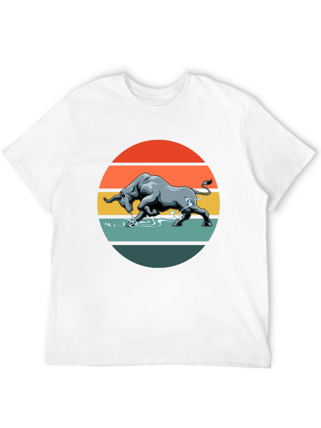 Charging Bull Graphic Tee - Retro Style