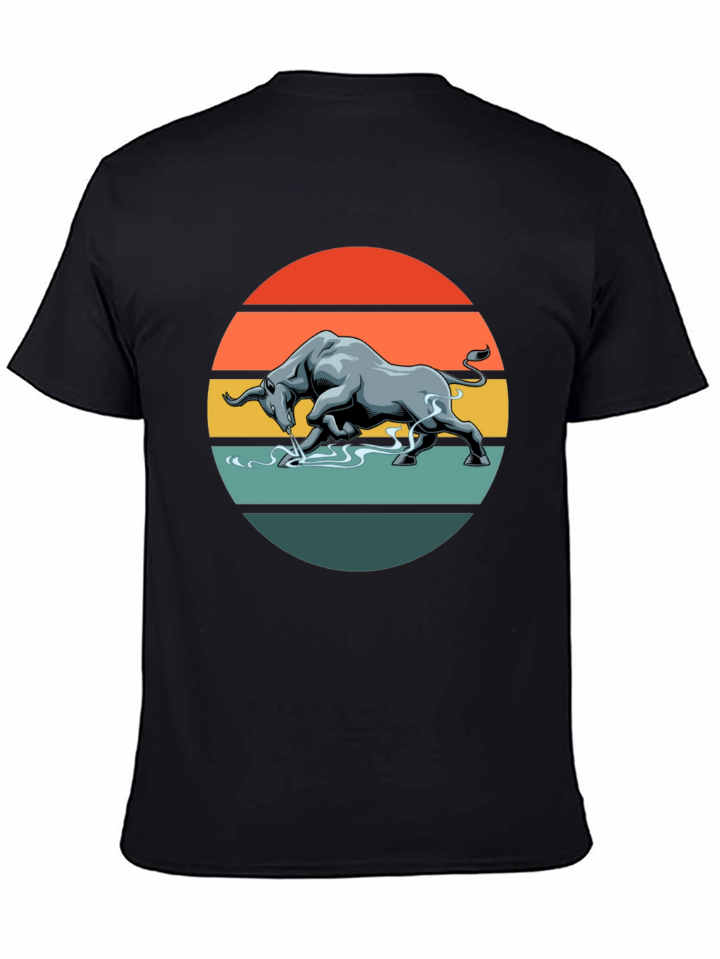 Charging Bull Graphic Tee - Retro Style