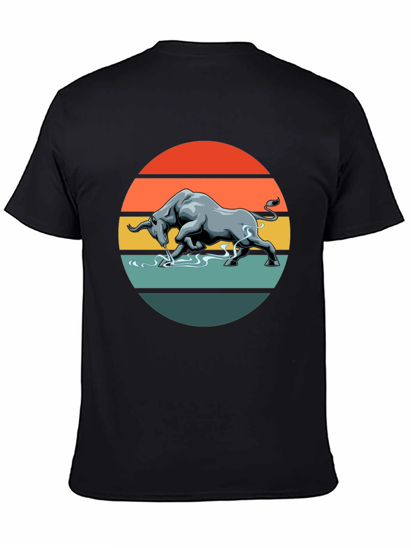 Charging Bull Graphic Tee - Retro Style