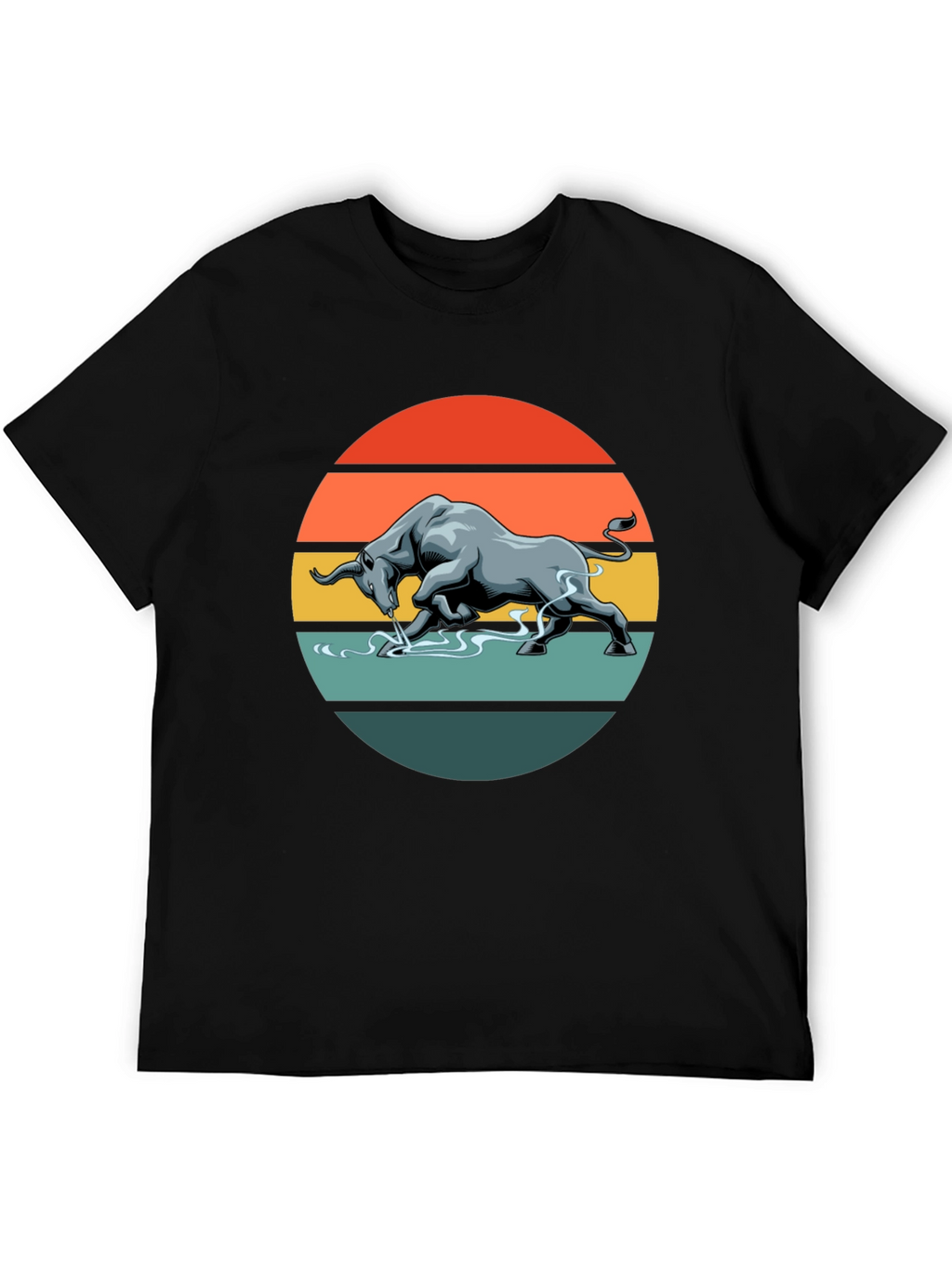 Charging Bull Graphic Tee - Retro Style