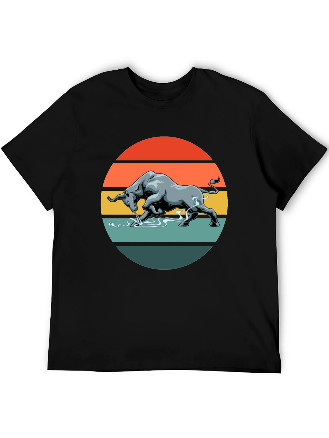 Charging Bull Graphic Tee - Retro Style