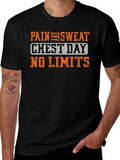 Pain Sweat Chest Day No Limits Black T-Shirt