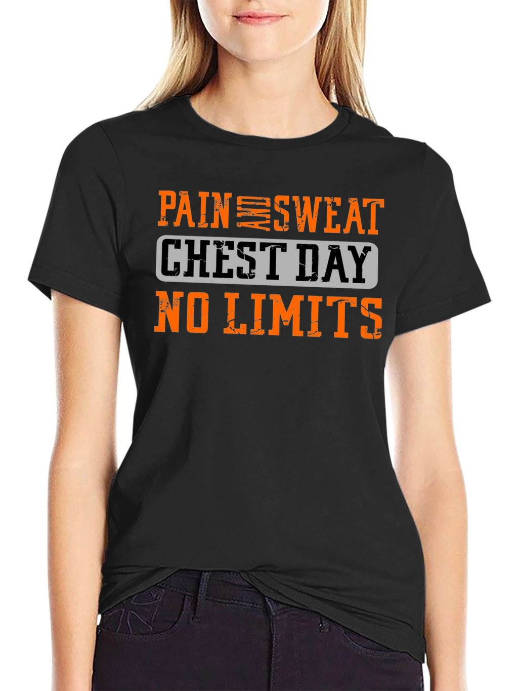 Pain Sweat Chest Day No Limits Black T-Shirt