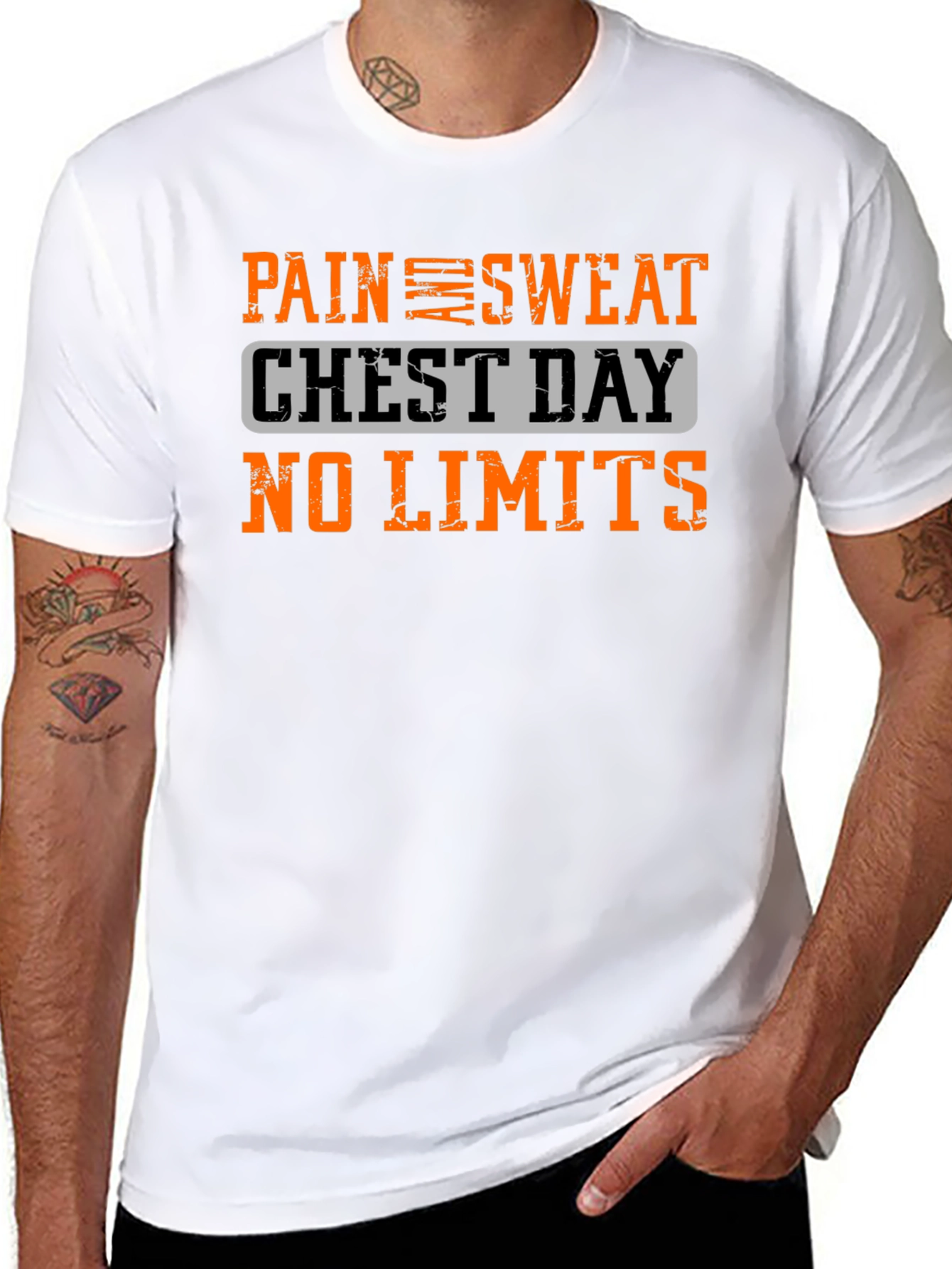 Pain Sweat Chest Day No Limits Black T-Shirt