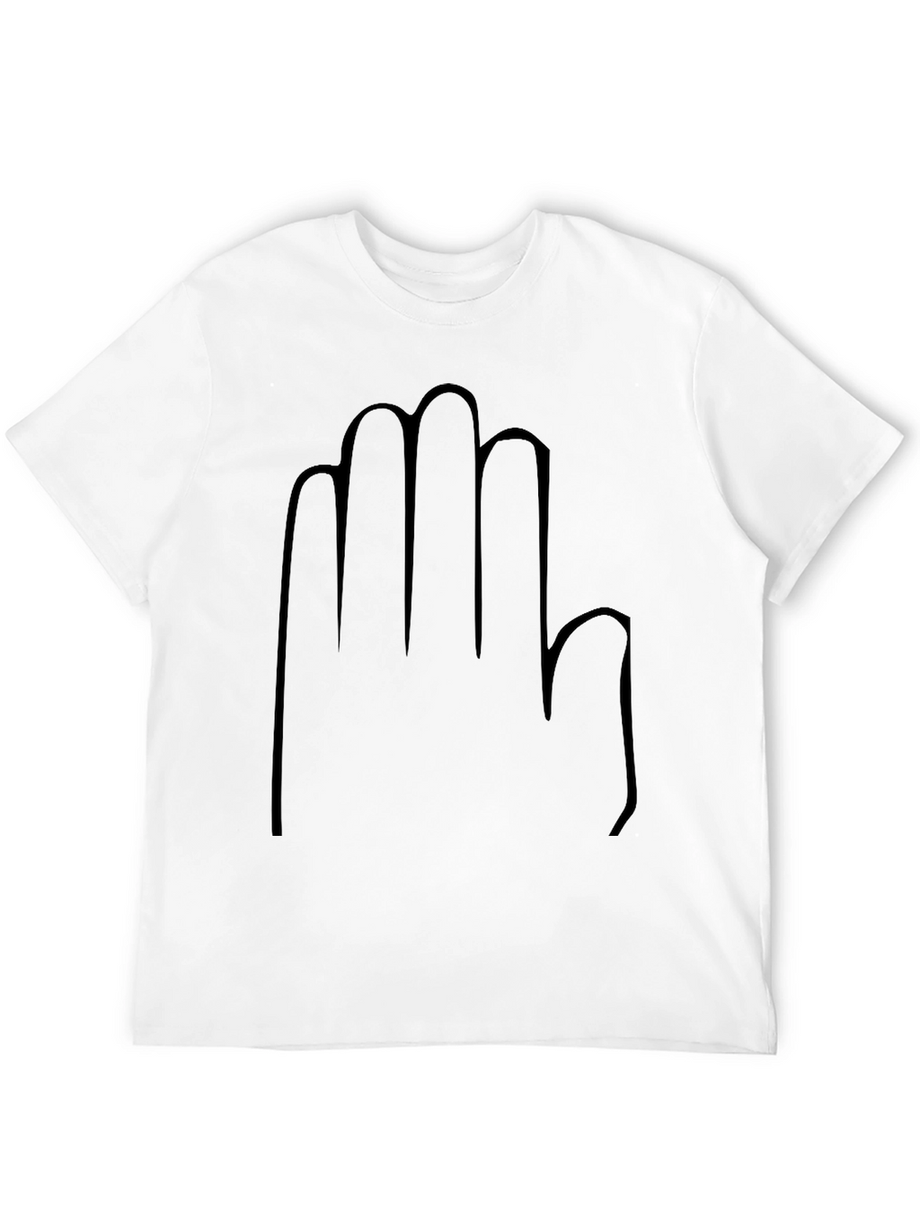 Black T-Shirt with Hand Outline Graphic Tee Casual Wear