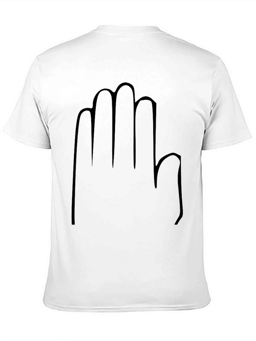 Black T-Shirt with Hand Outline Graphic Tee Casual Wear