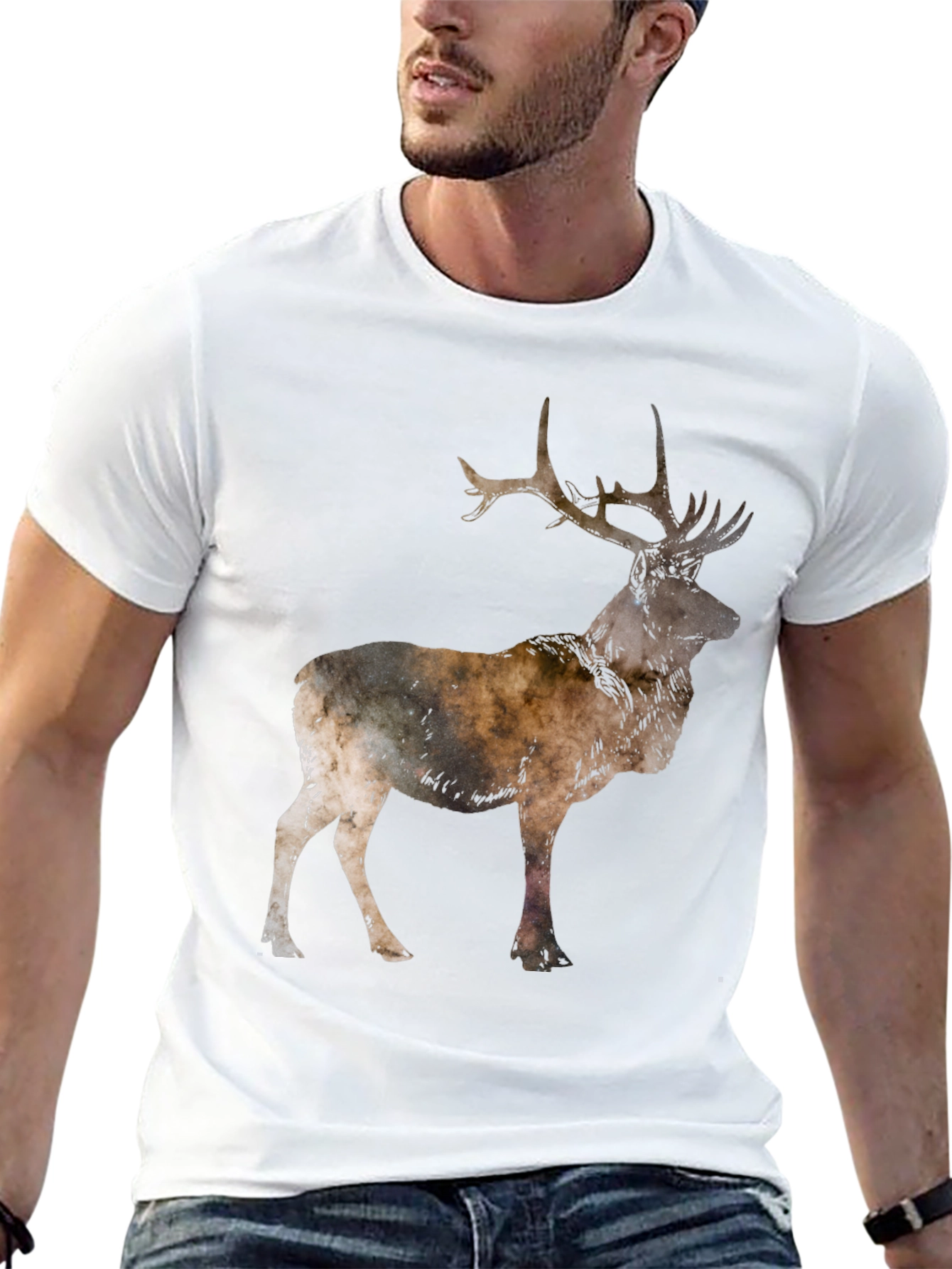 Deer Silhouette Black T-Shirt
