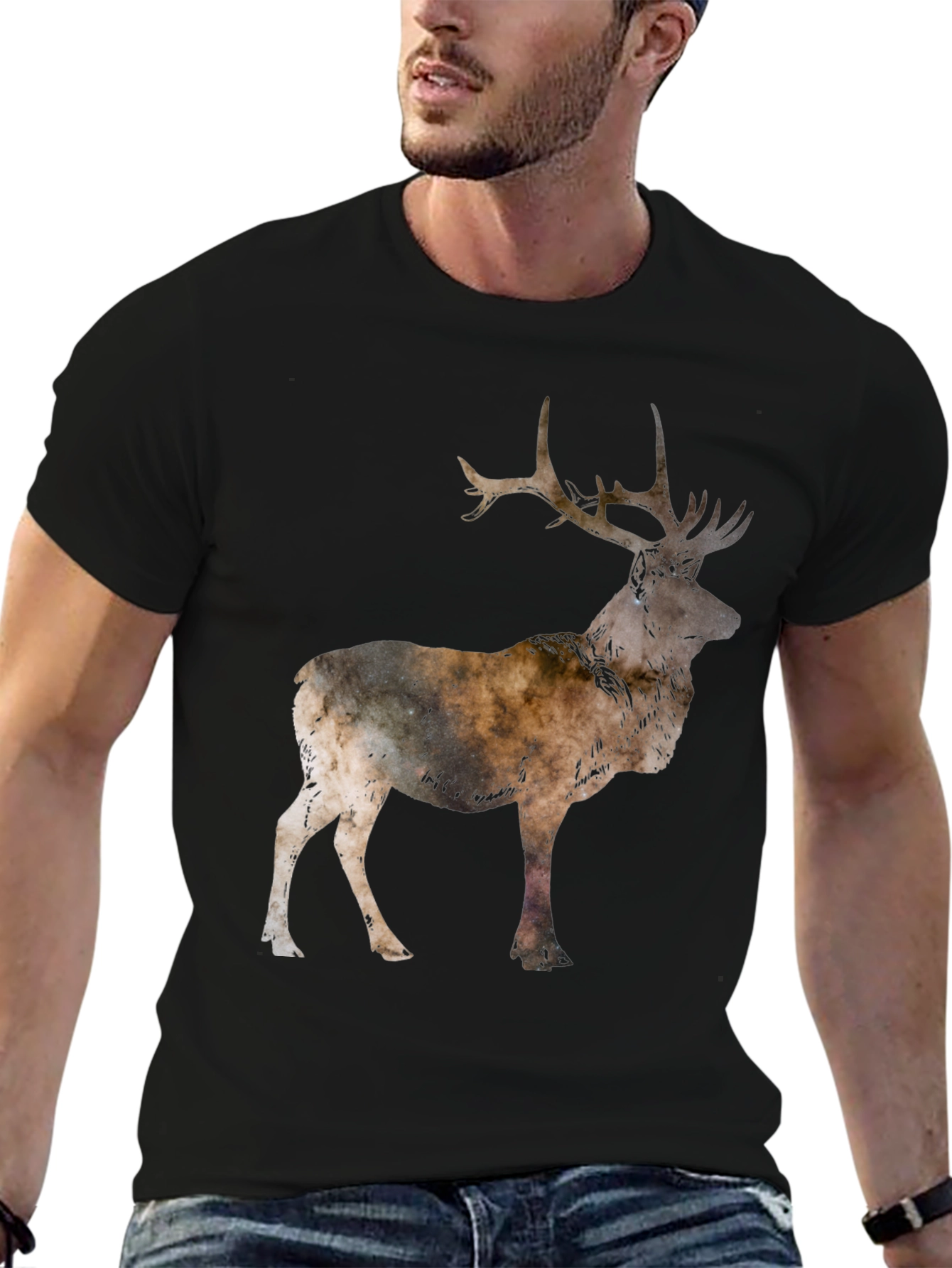 Deer Silhouette Black T-Shirt