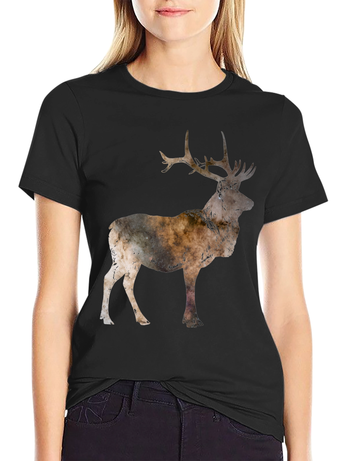 Deer Silhouette Black T-Shirt