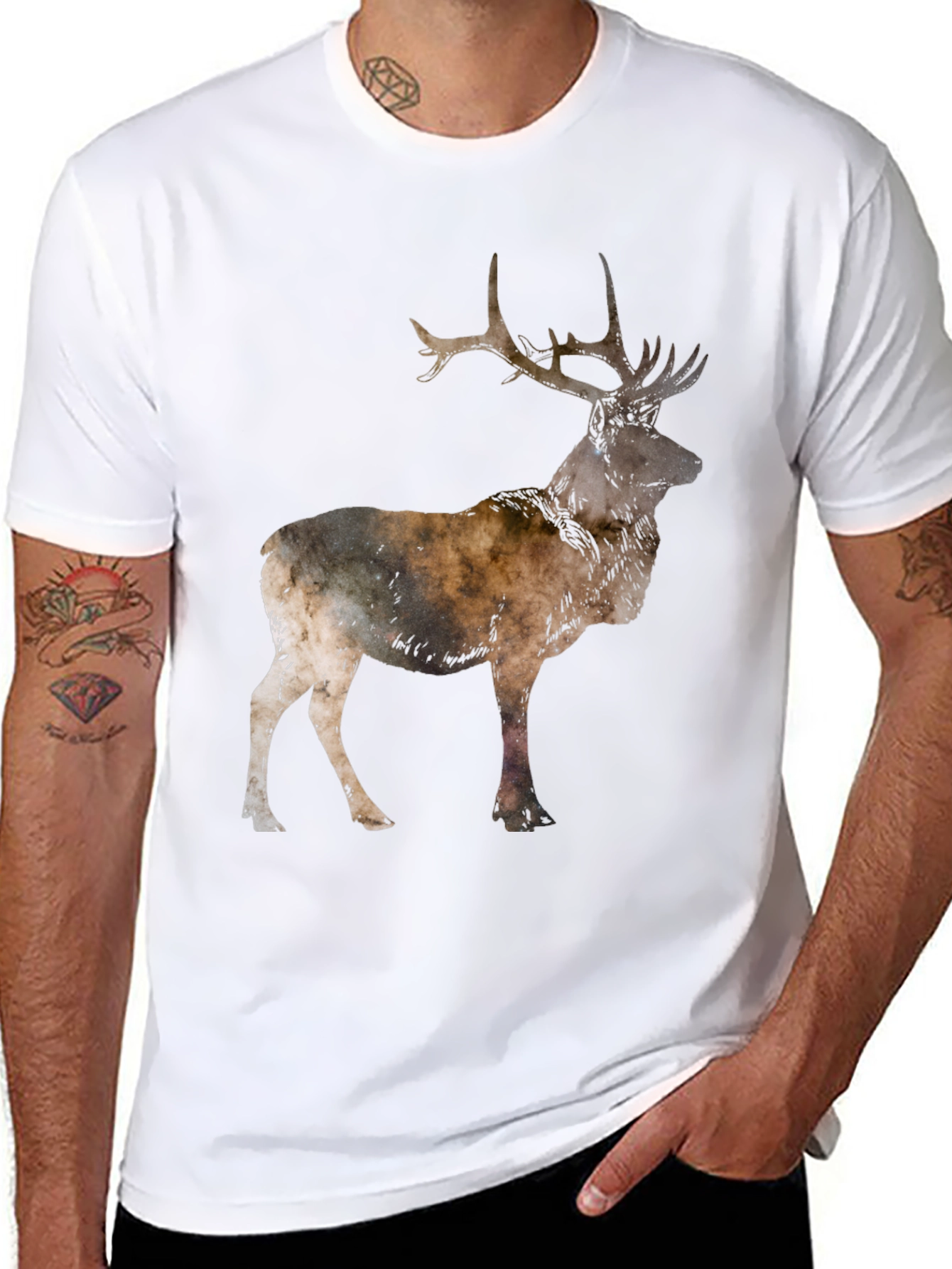 Deer Silhouette Black T-Shirt