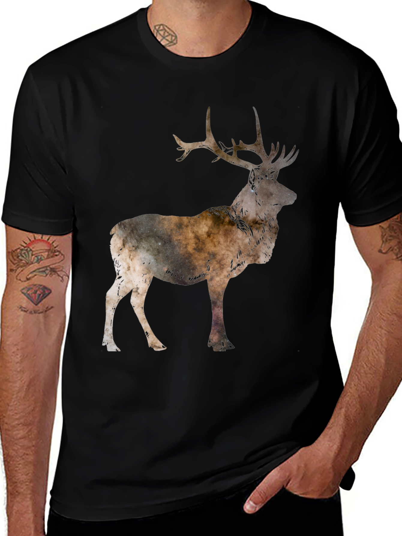 Deer Silhouette Black T-Shirt