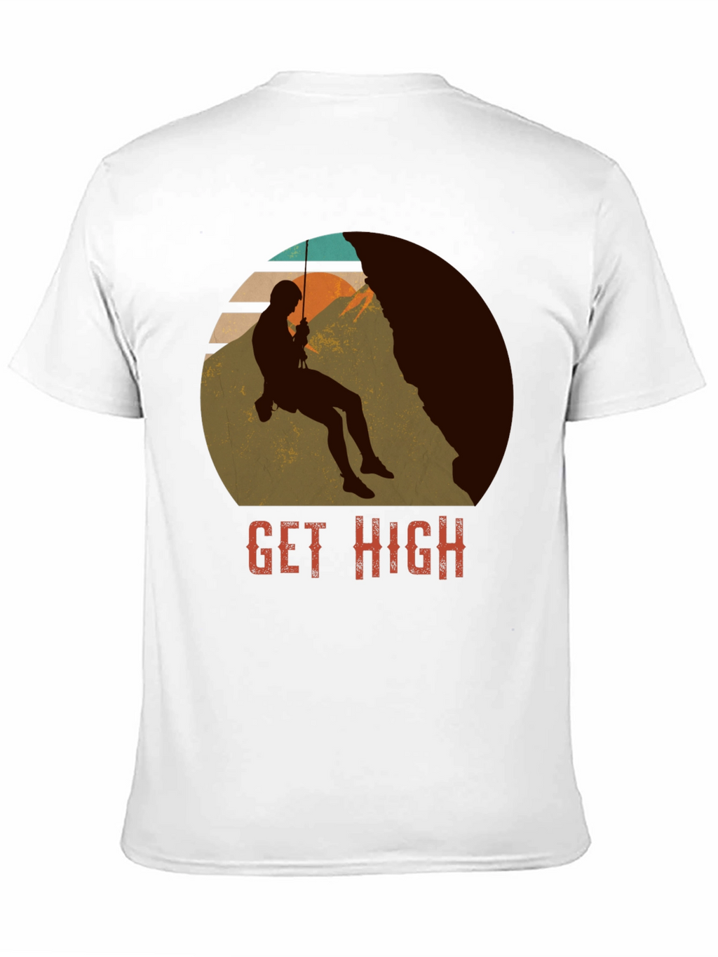 Get High Rock Climbing Black T-Shirt