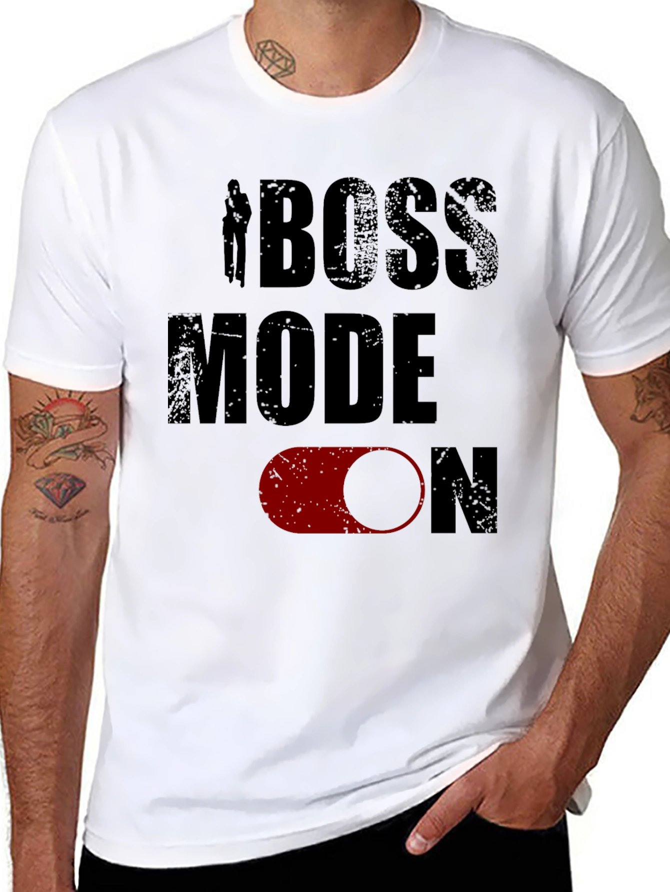 Boss Mode On Mens Black Graphic Tee