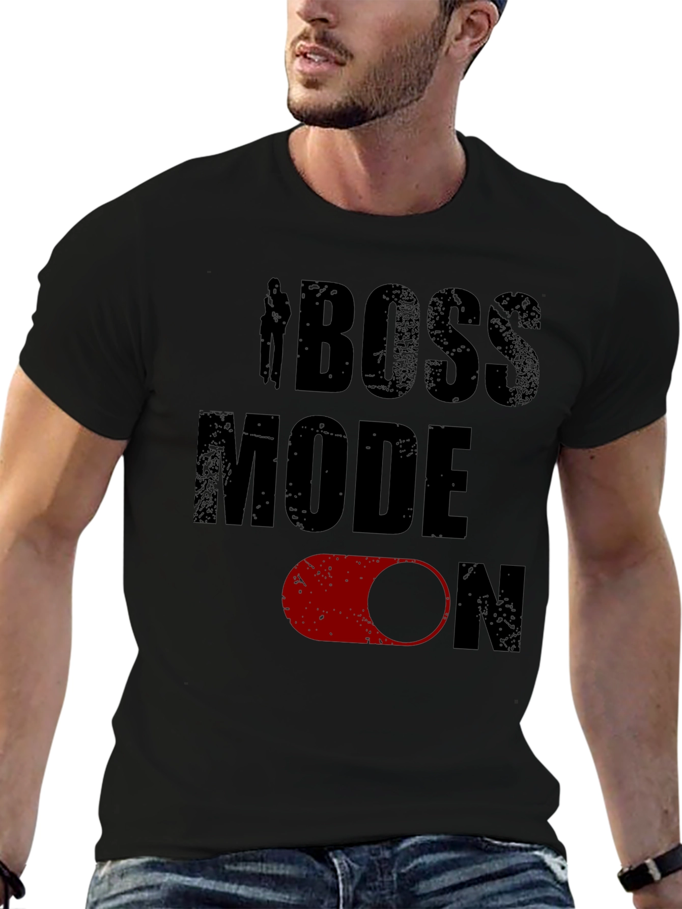 Boss Mode On Mens Black Graphic Tee