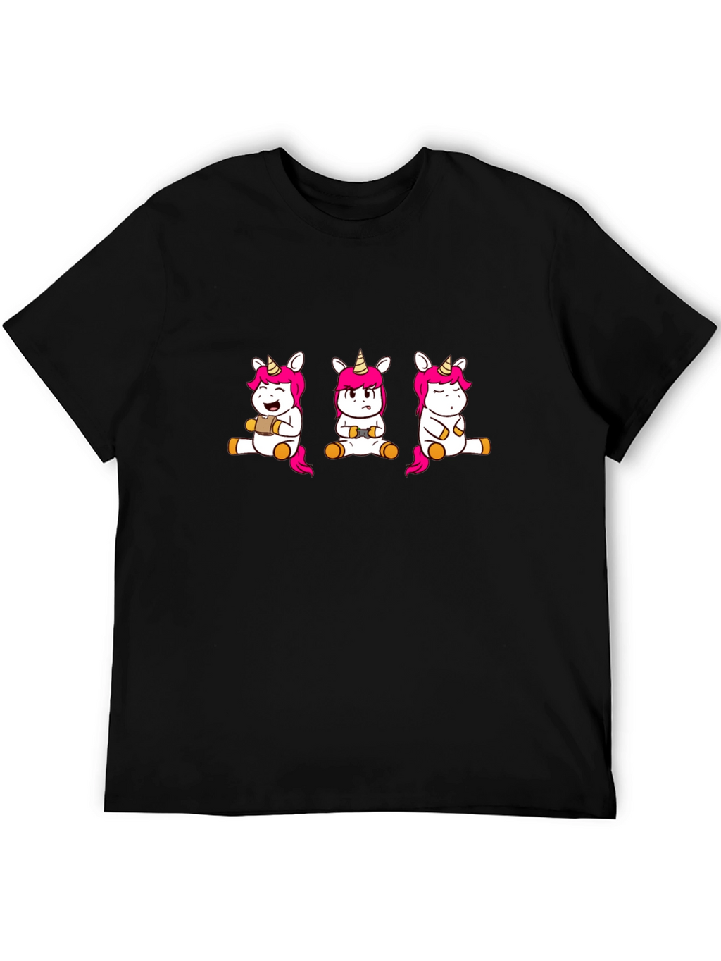 Unicorn Gamer T-Shirt - Black Cotton