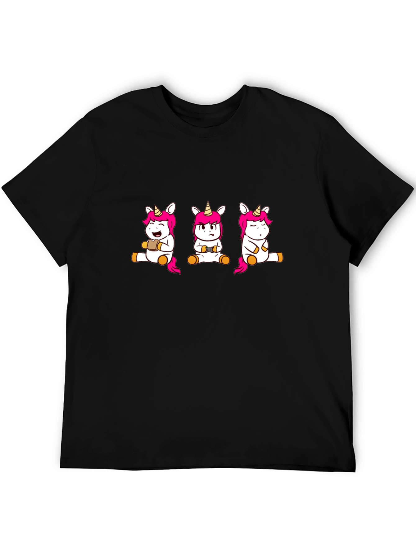 Unicorn Gamer T-Shirt - Black Cotton