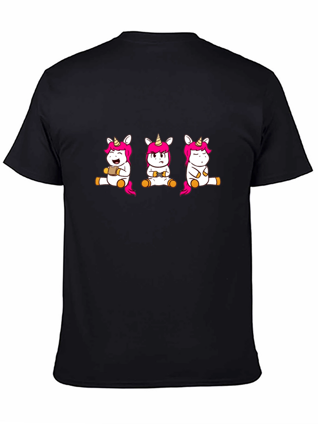 Unicorn Gamer T-Shirt - Black Cotton