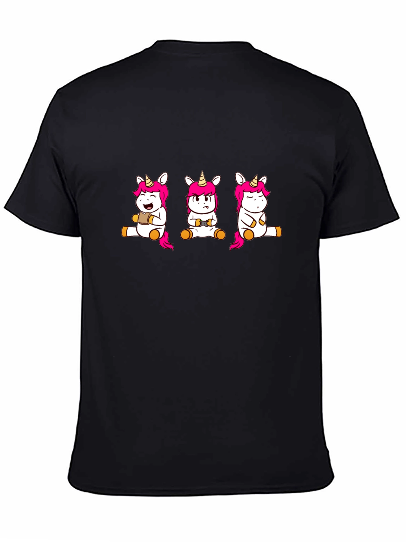 Unicorn Gamer T-Shirt - Black Cotton