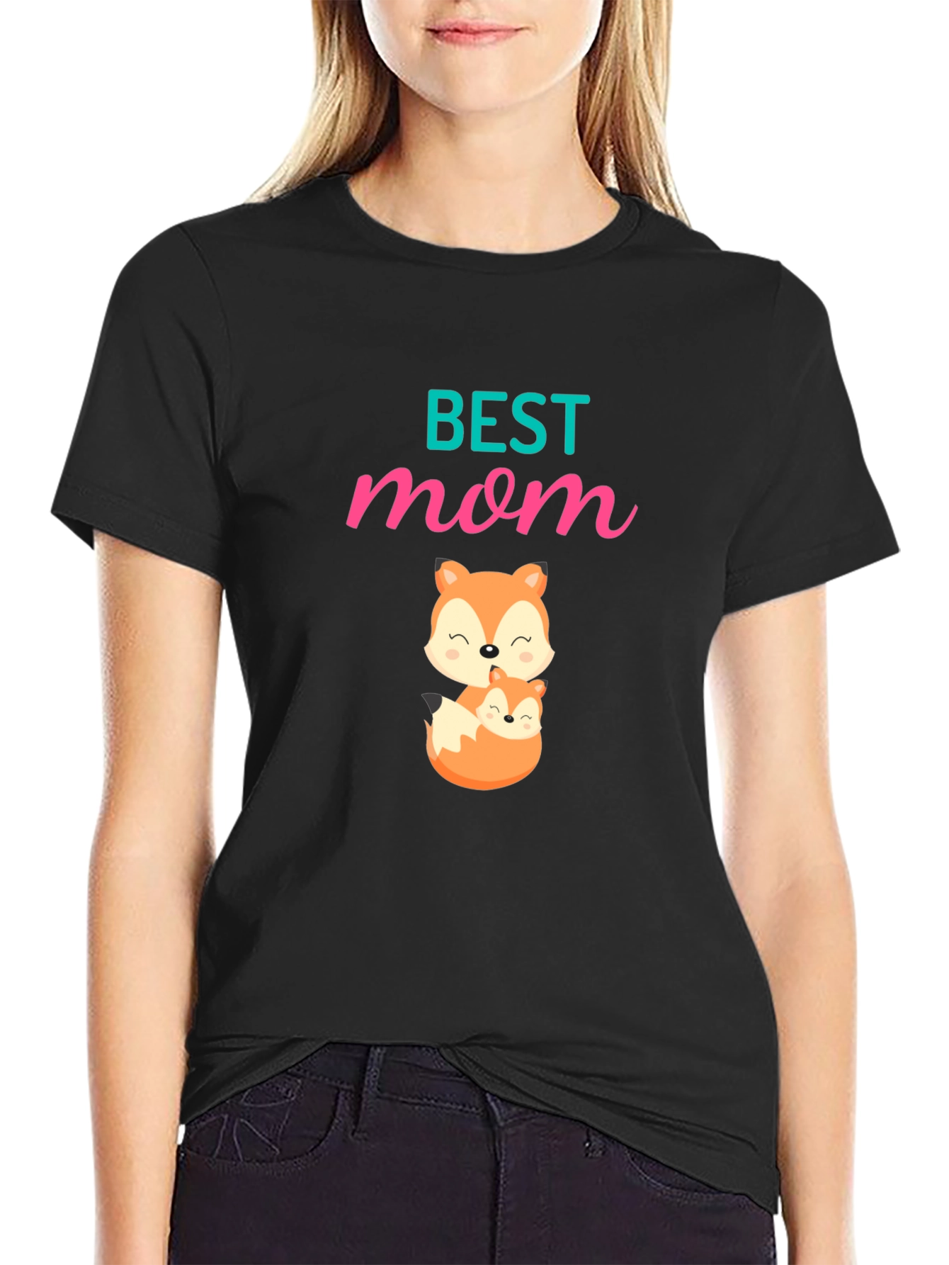 Best Mom Fox Graphic T-Shirt