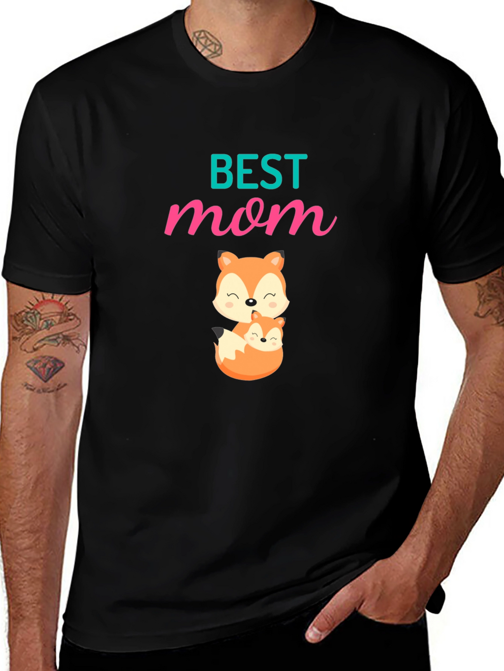 Best Mom Fox Graphic T-Shirt