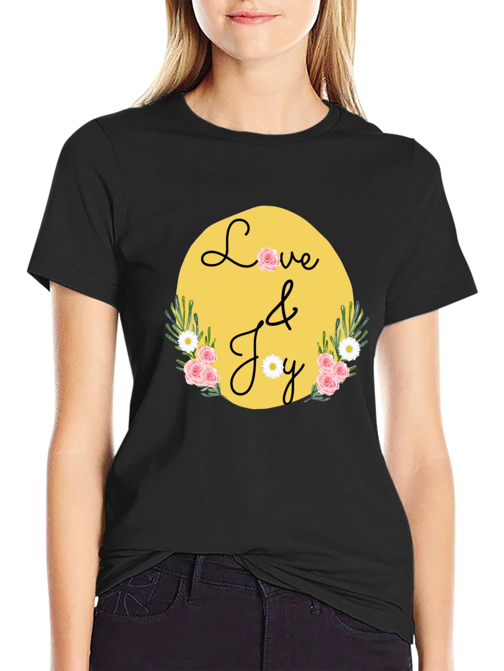 Love & Joy Graphic Tee - Black Casual Shirt