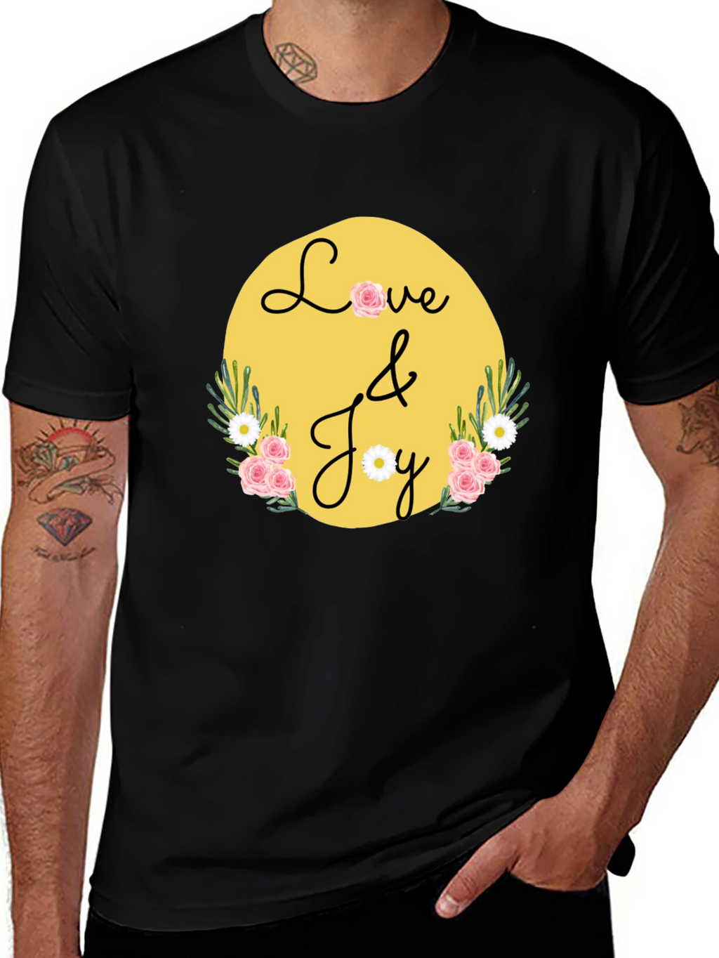 Love & Joy Graphic Tee - Black Casual Shirt