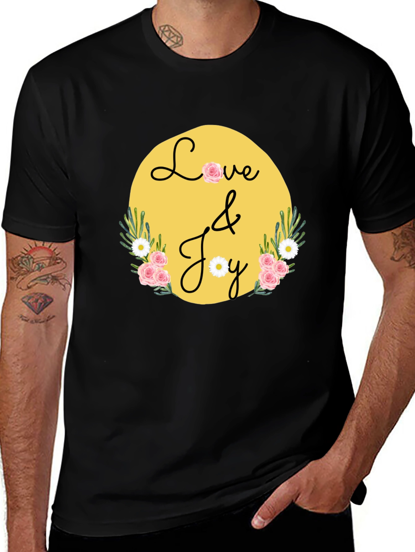 Love & Joy Graphic Tee - Black Casual Shirt