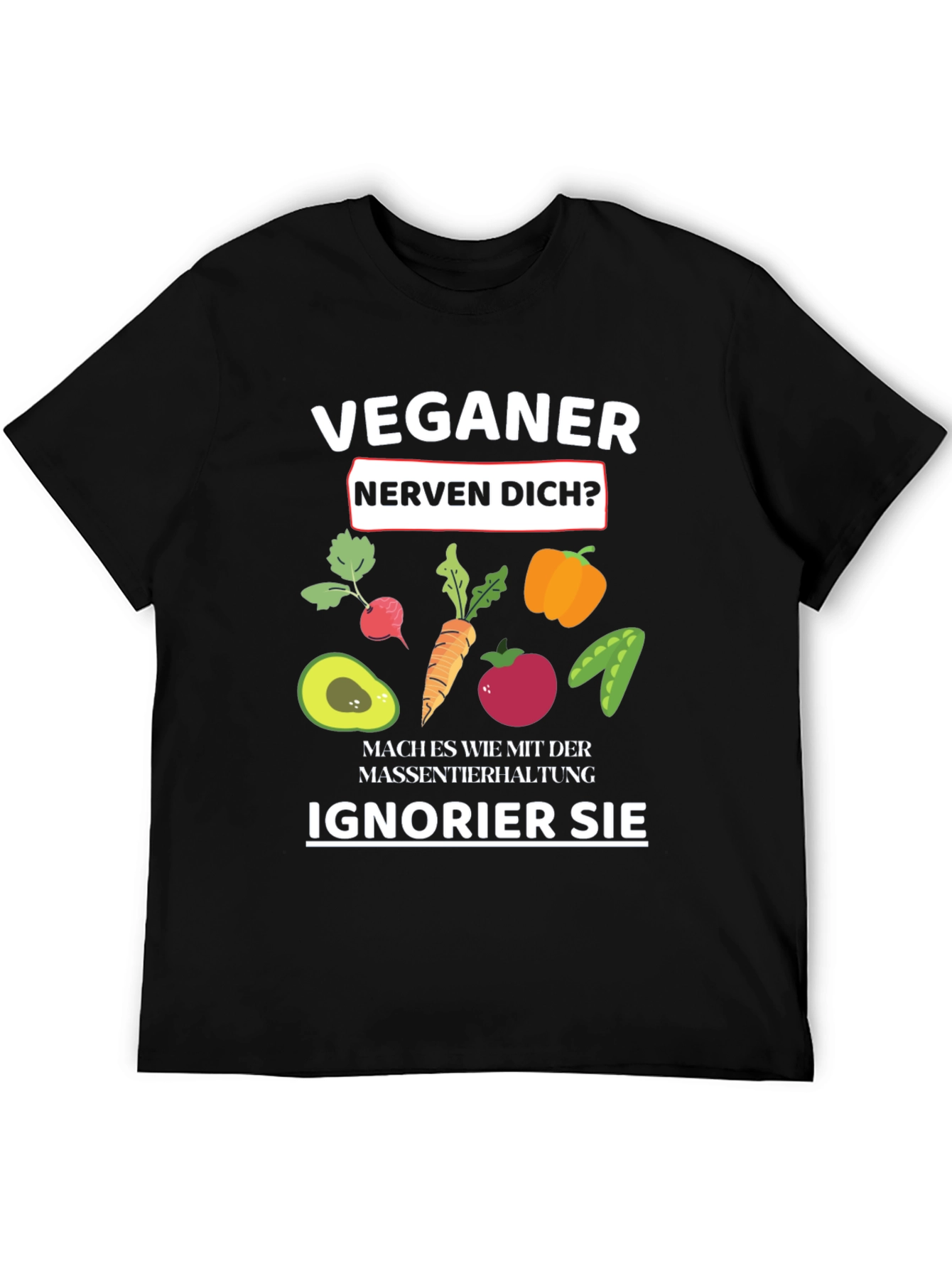 Vegan Slogan T-Shirt - Black Vegan Humor Tee