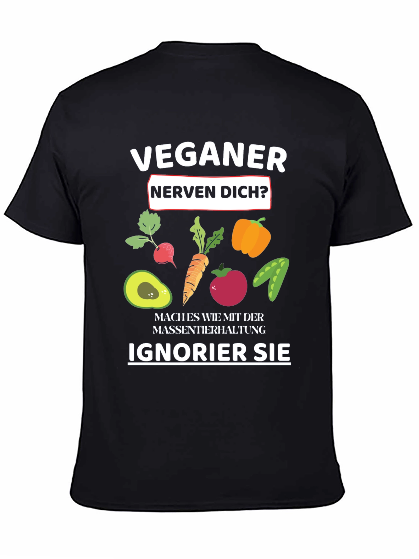 Vegan Slogan T-Shirt - Black Vegan Humor Tee