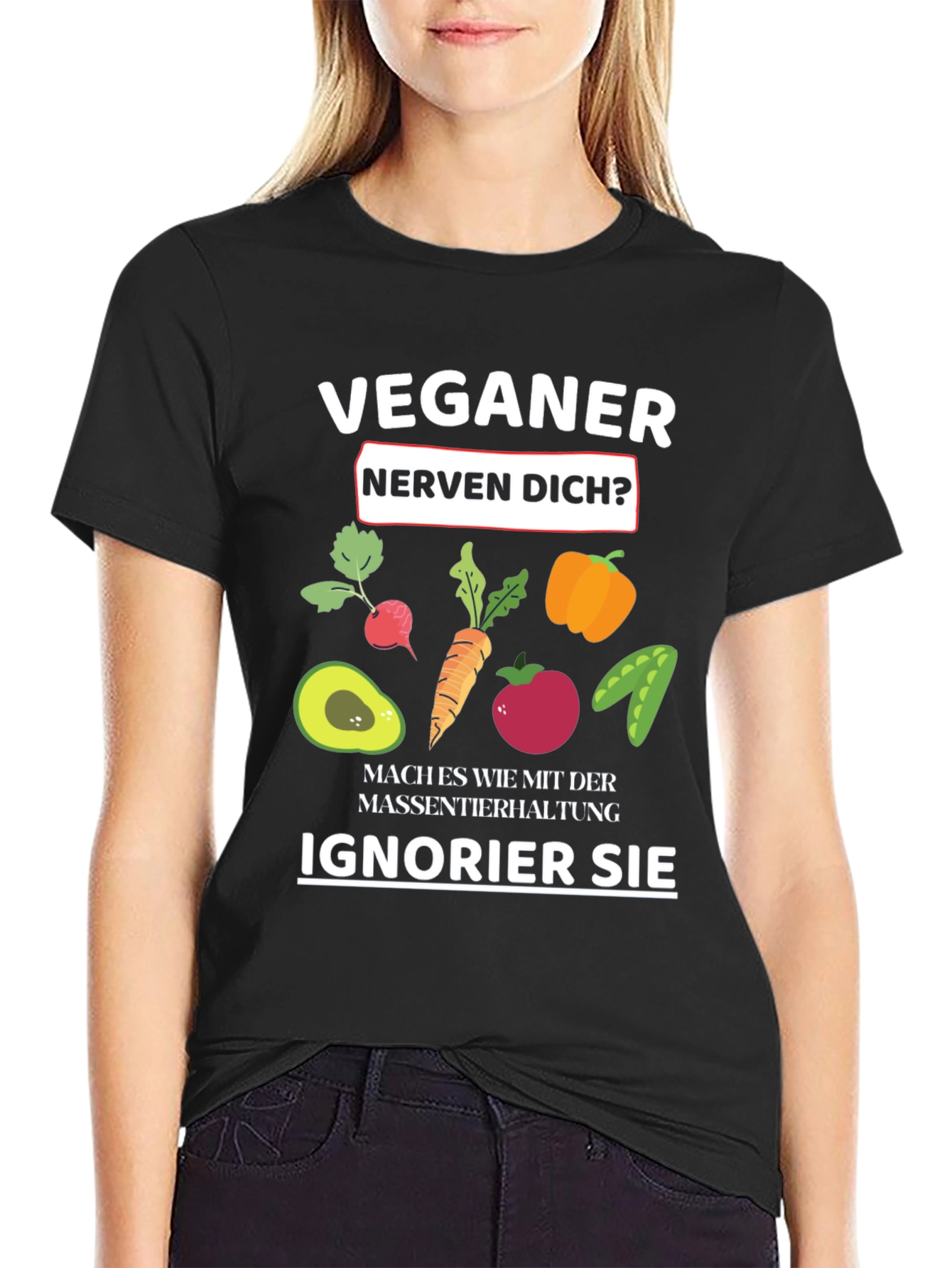 Vegan Slogan T-Shirt - Black Vegan Humor Tee
