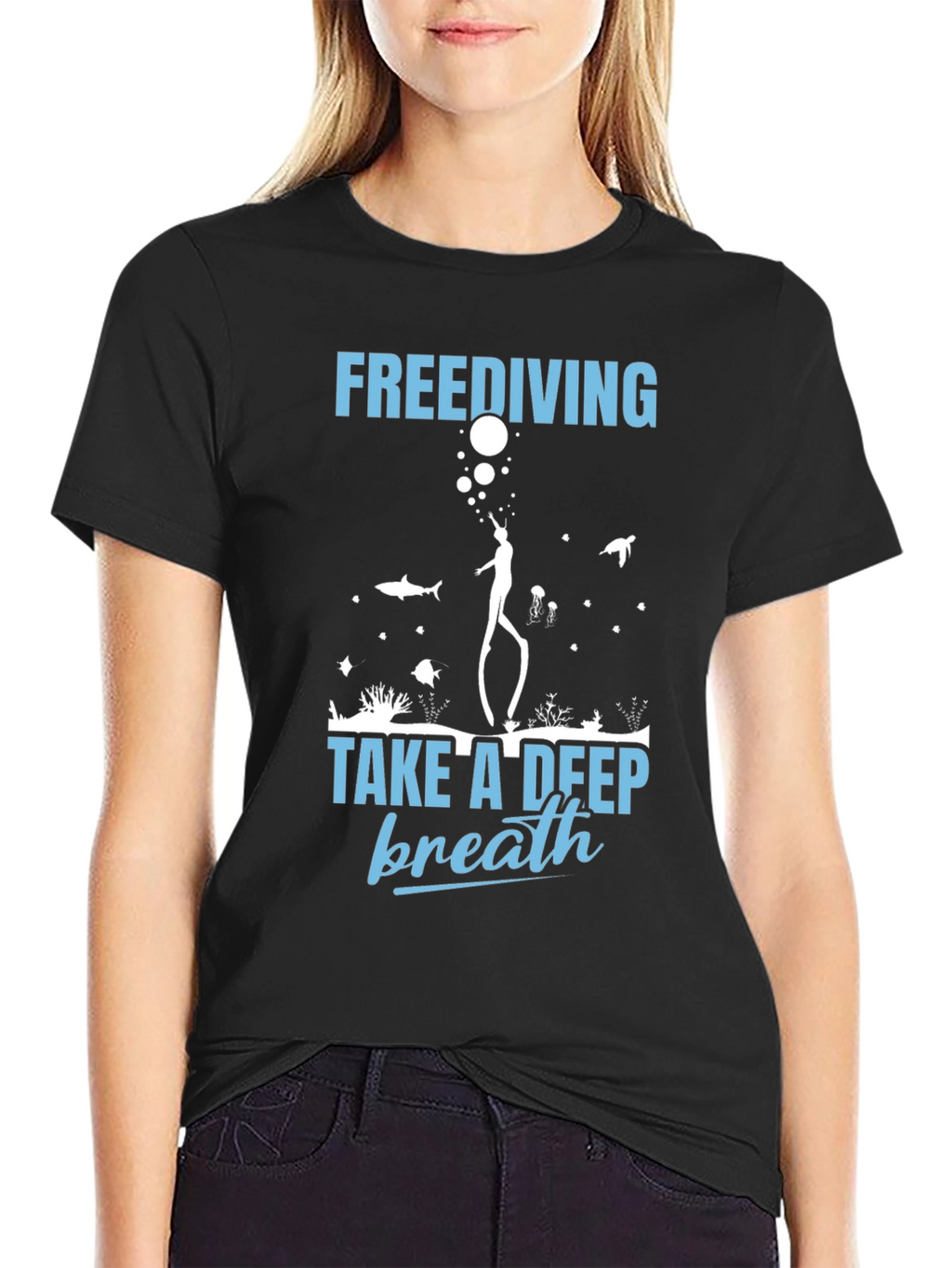 Freediving Take a Deep Breath Graphic T-Shirt