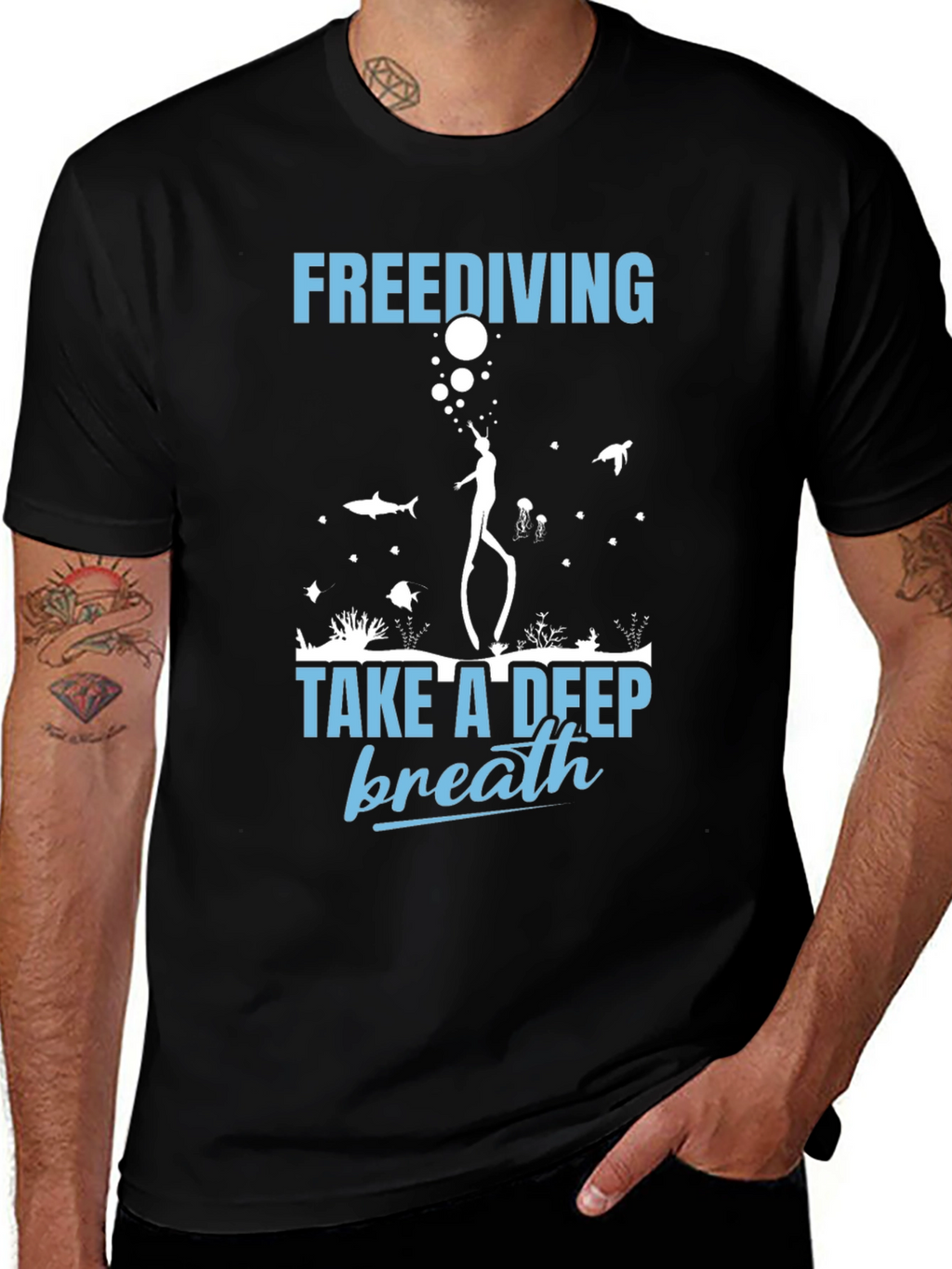 Freediving Take a Deep Breath Graphic T-Shirt