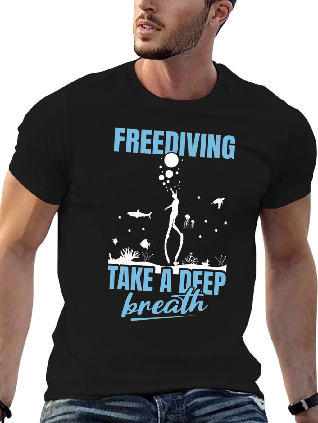 Freediving Take a Deep Breath Graphic T-Shirt