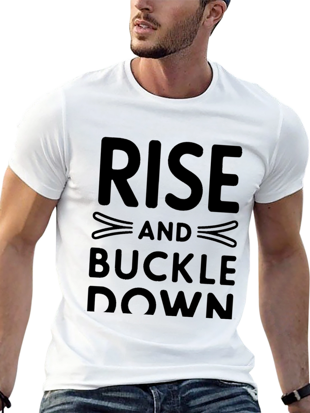 Rise and Buckle Down Graphic Tee - Black